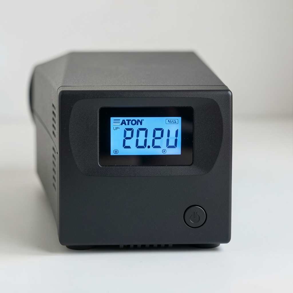 Eaton 700VA UPS уређај за непрекидно напајање NAS сервера, предња страна са LCD дисплејом