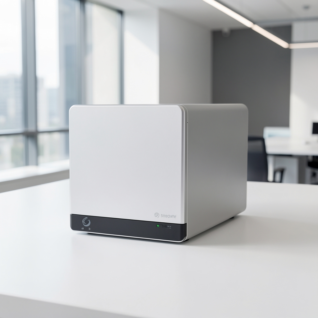 Seagate IronWolf 8TB 3.5 инчни NAS хард диск на белој подлози, сребрно кућиште